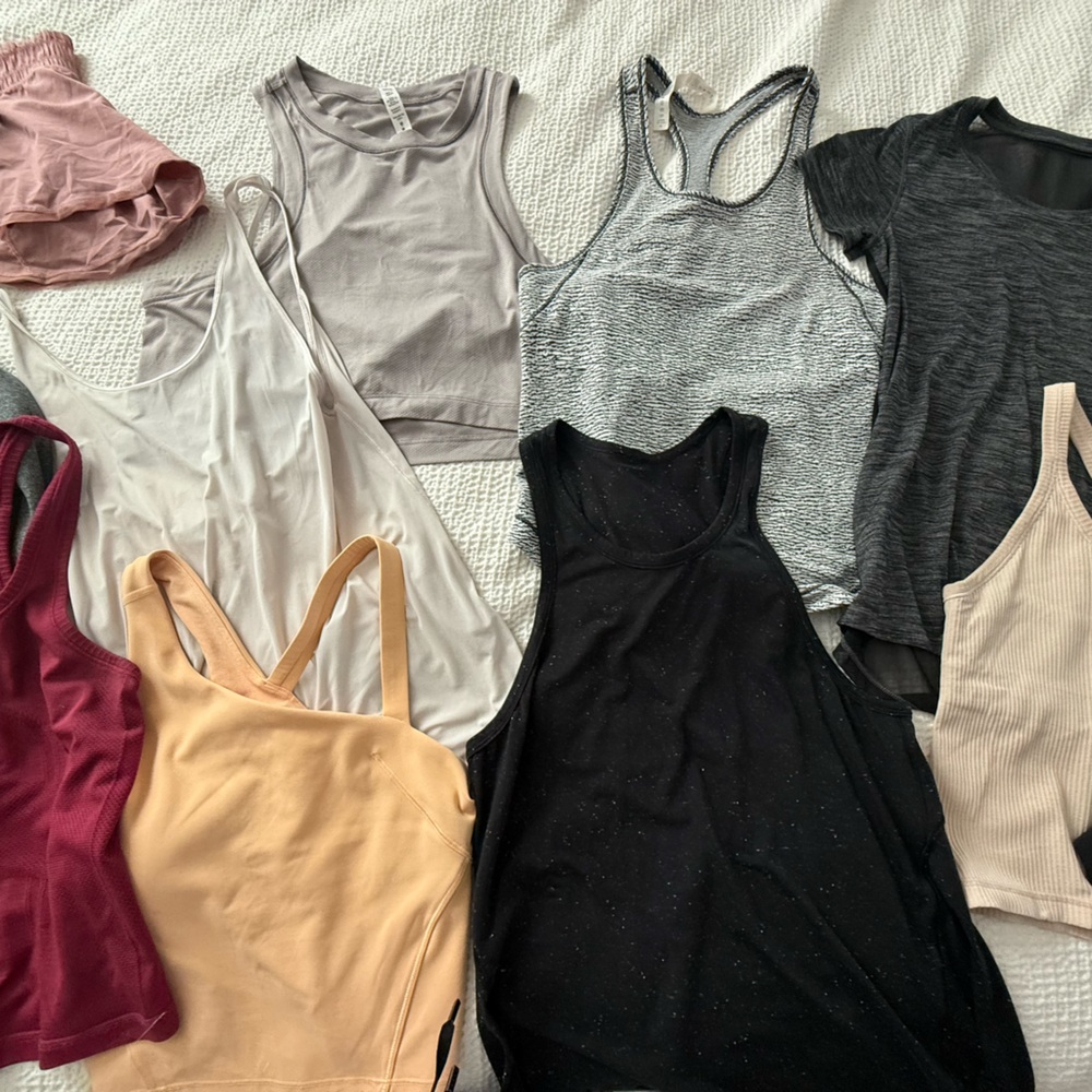 Lululemon Athletica Tank Tops in Black, Gray, Cream, and Pink